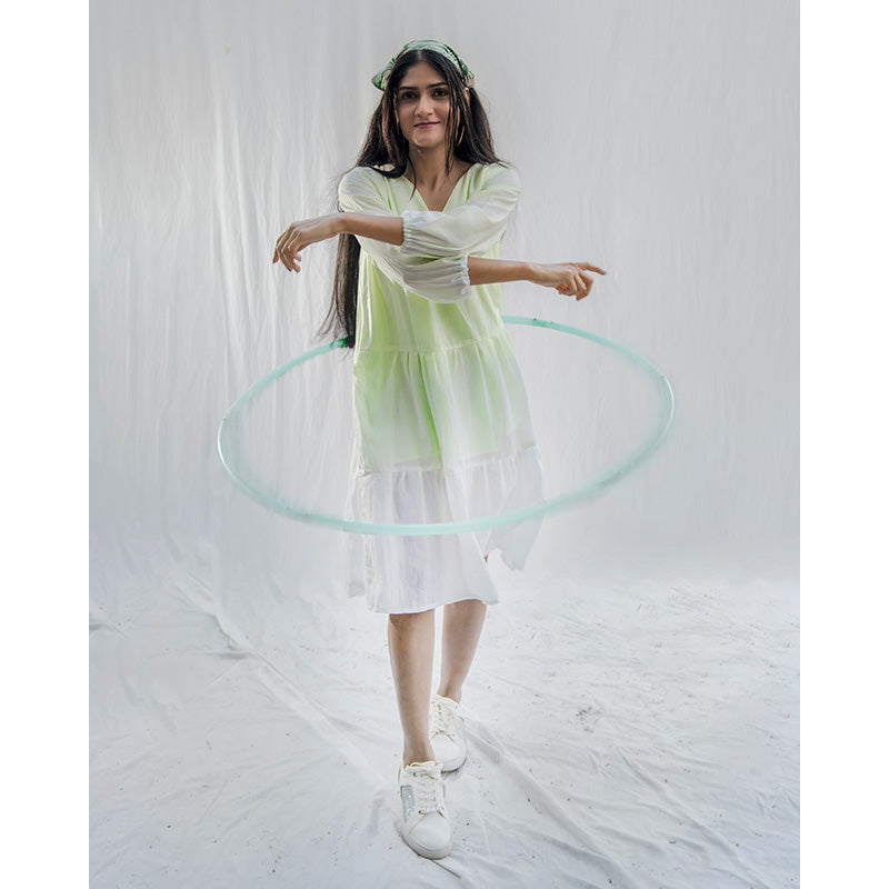 Hula-Hoop Mint Green Tie & Dye Dress