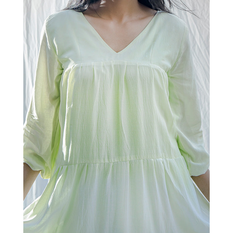 Hula-Hoop Mint Green Tie & Dye Dress