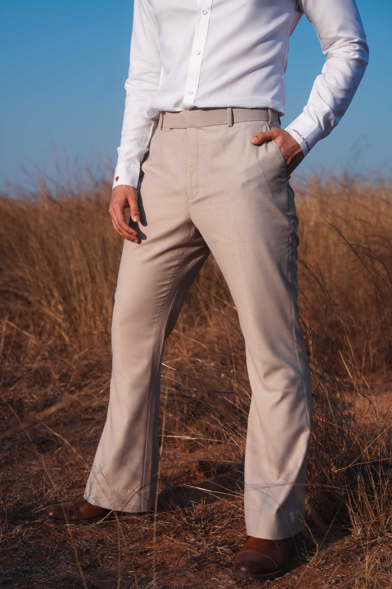 60's Vintage Beige Bell-Bottom Trousers