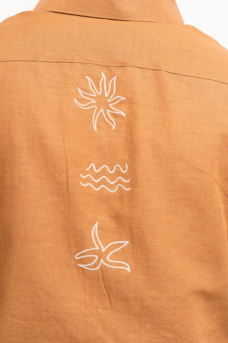Men's ethnic embroidered linen shirt moderate fit India