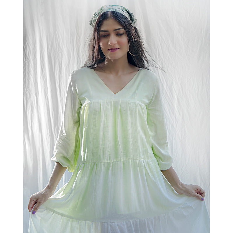Hula-Hoop Mint Green Tie & Dye Dress