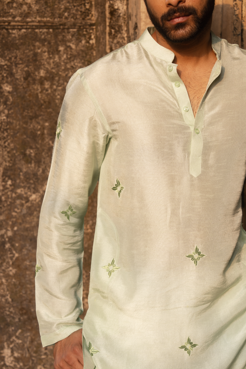 Men's premium green kurta set ethnic festive India
