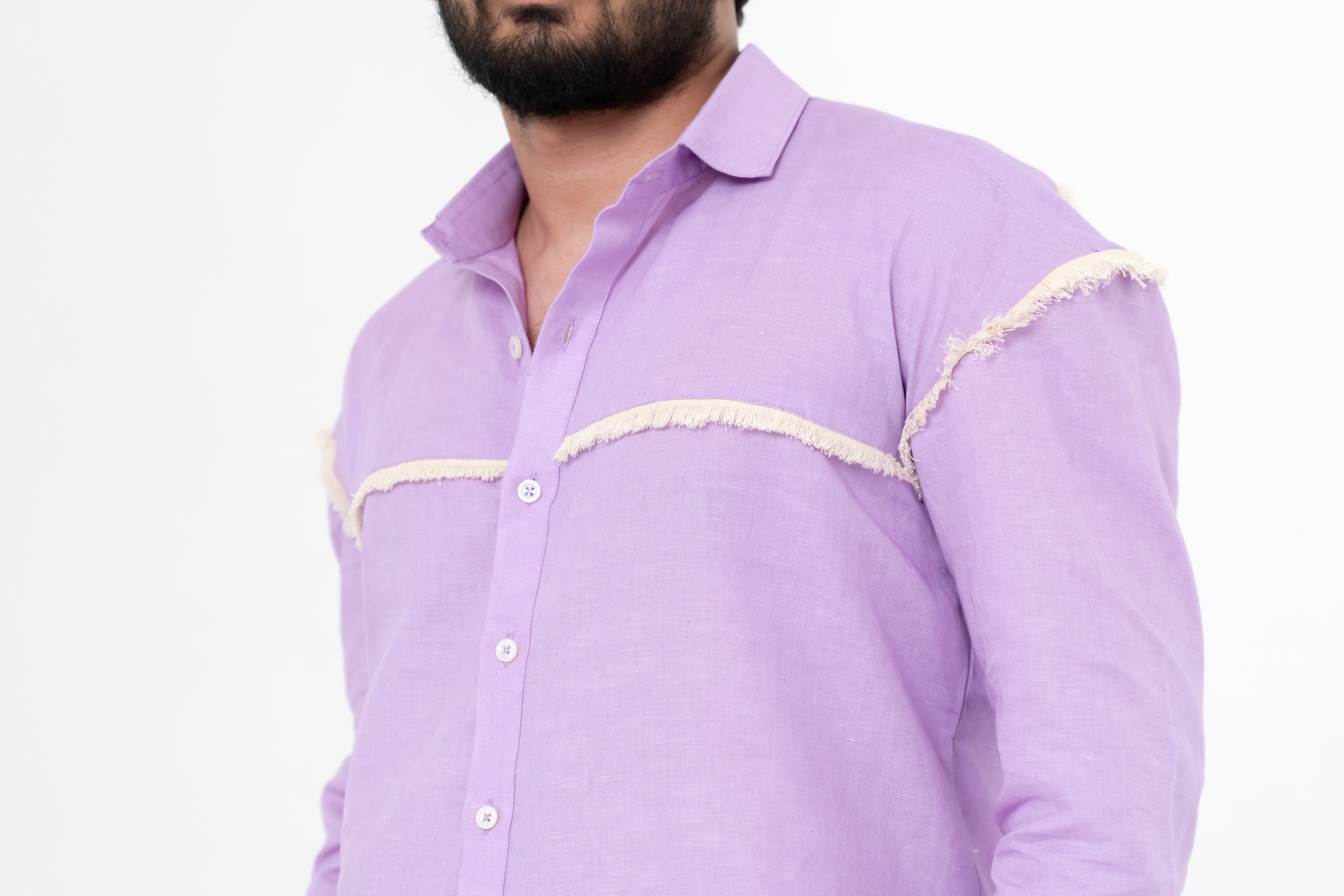 Men's breathable stripe linen shirt casual India
