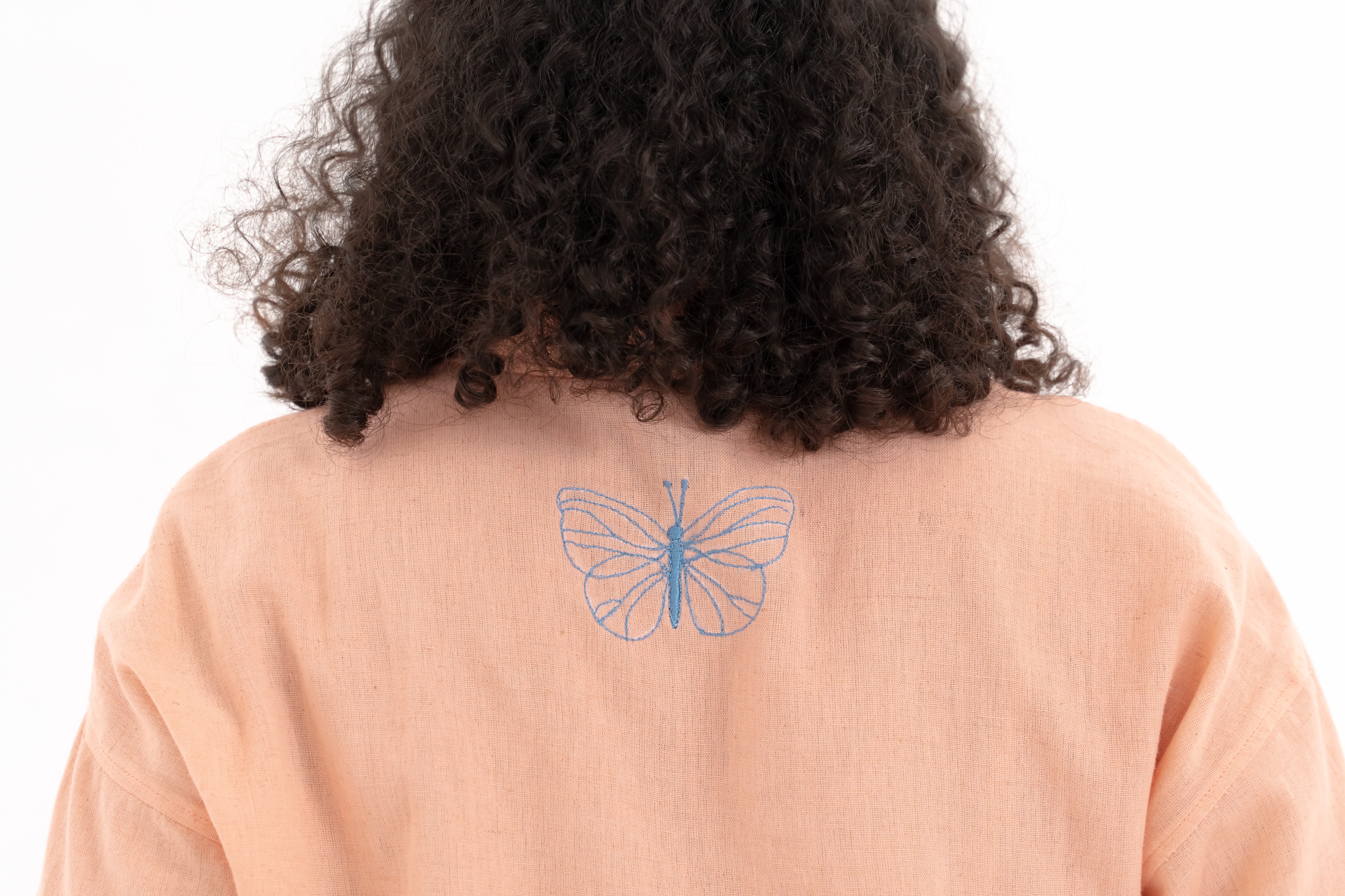 Loose fit butterfly detail crop shirt women ethnic
