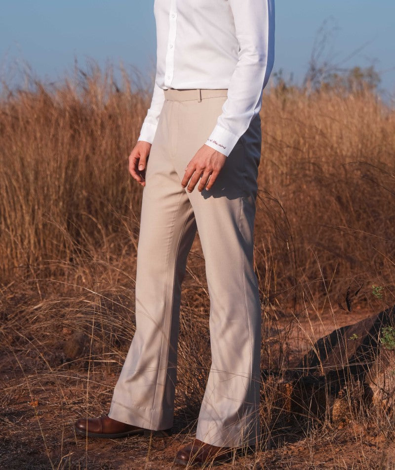 60's Vintage Beige Bell-Bottom Trousers